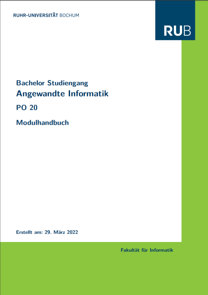 Modulhandbuch – Fakultät Für Informatik – Ruhr-Universität Bochum